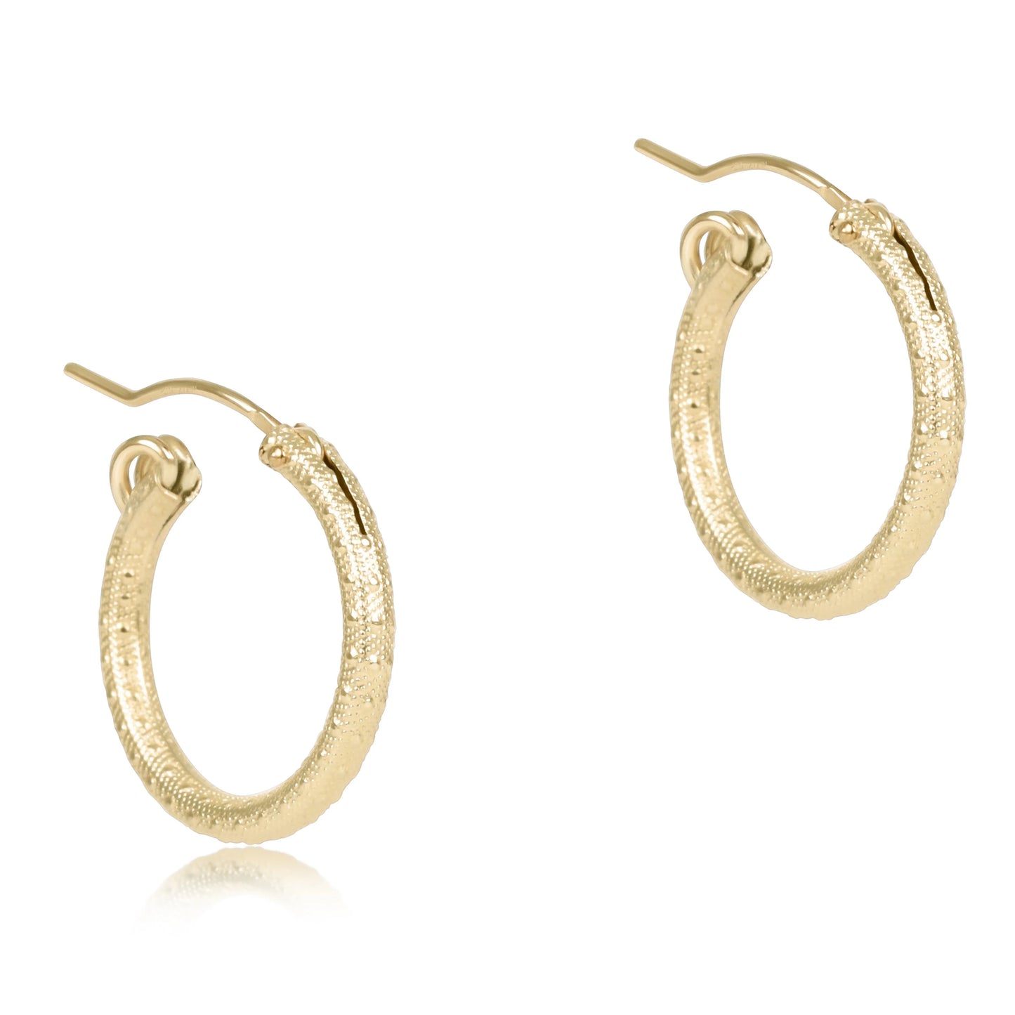 Round Gold 0.5" Hoop Textured