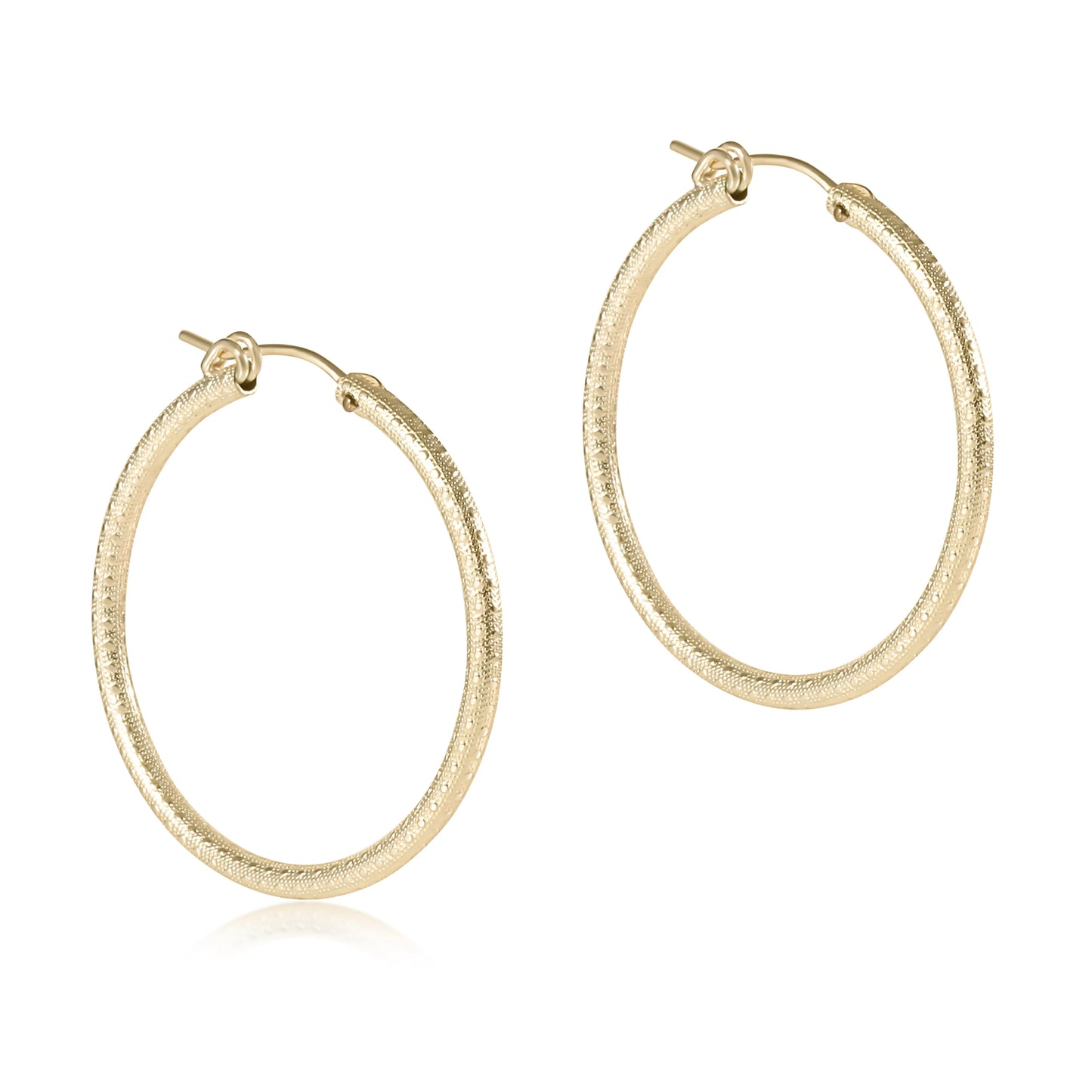 Round Gold 1.25" Hoop Textured