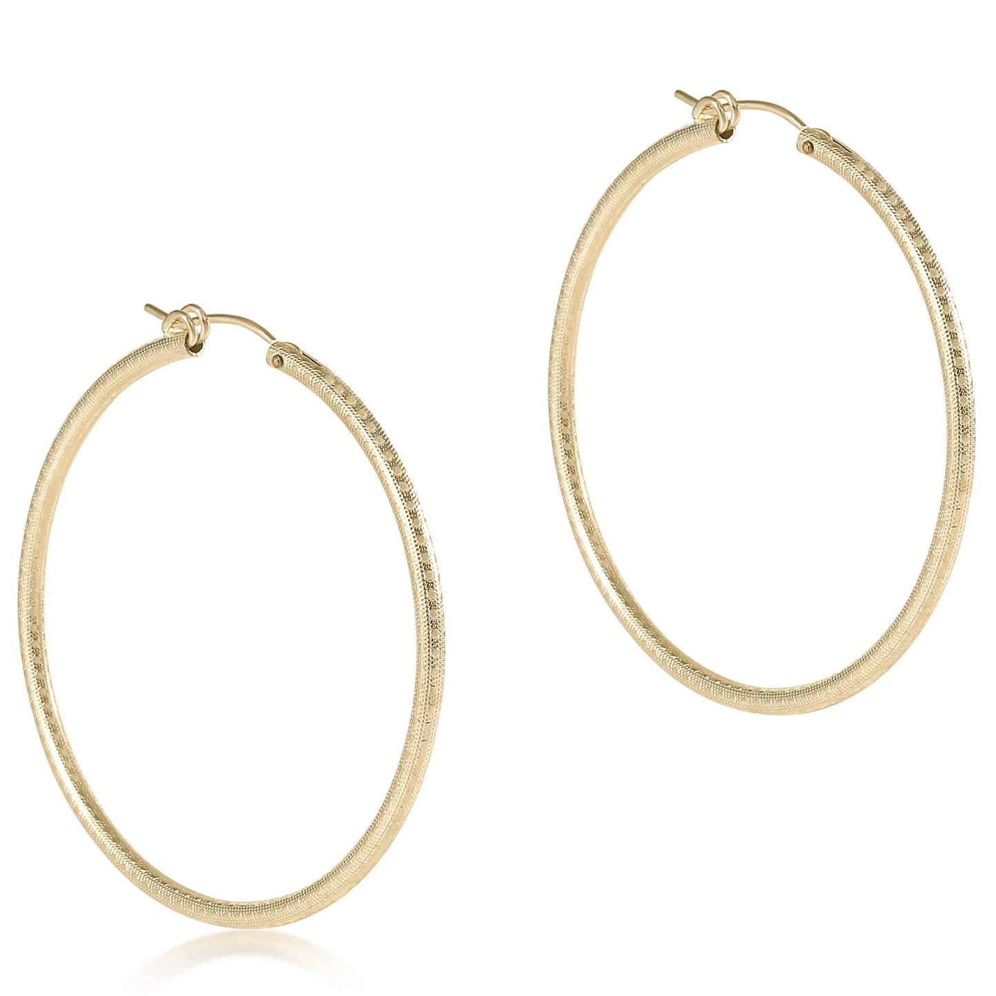 Round Gold 2" Hoop Textured