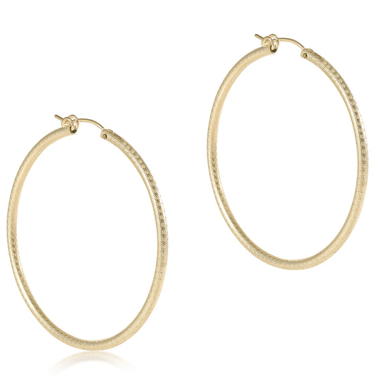 Round Gold 2" Hoop Textured