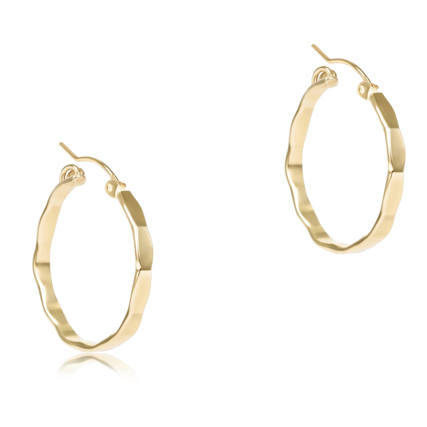 Scalloped Round Gold 1.25" Hoop Smooth