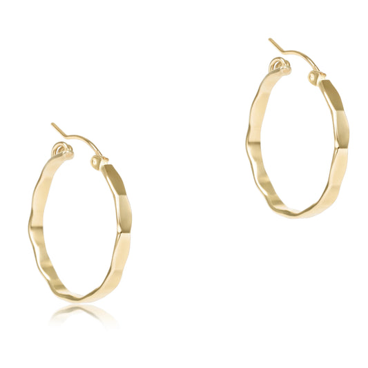 Scalloped Round Gold 1.25" Hoop Smooth