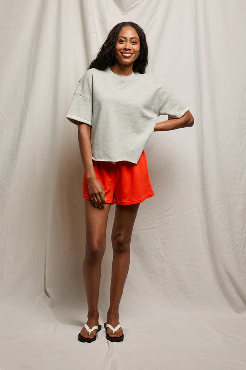 French Terry SS Lose Sweatshirt Heather Grey