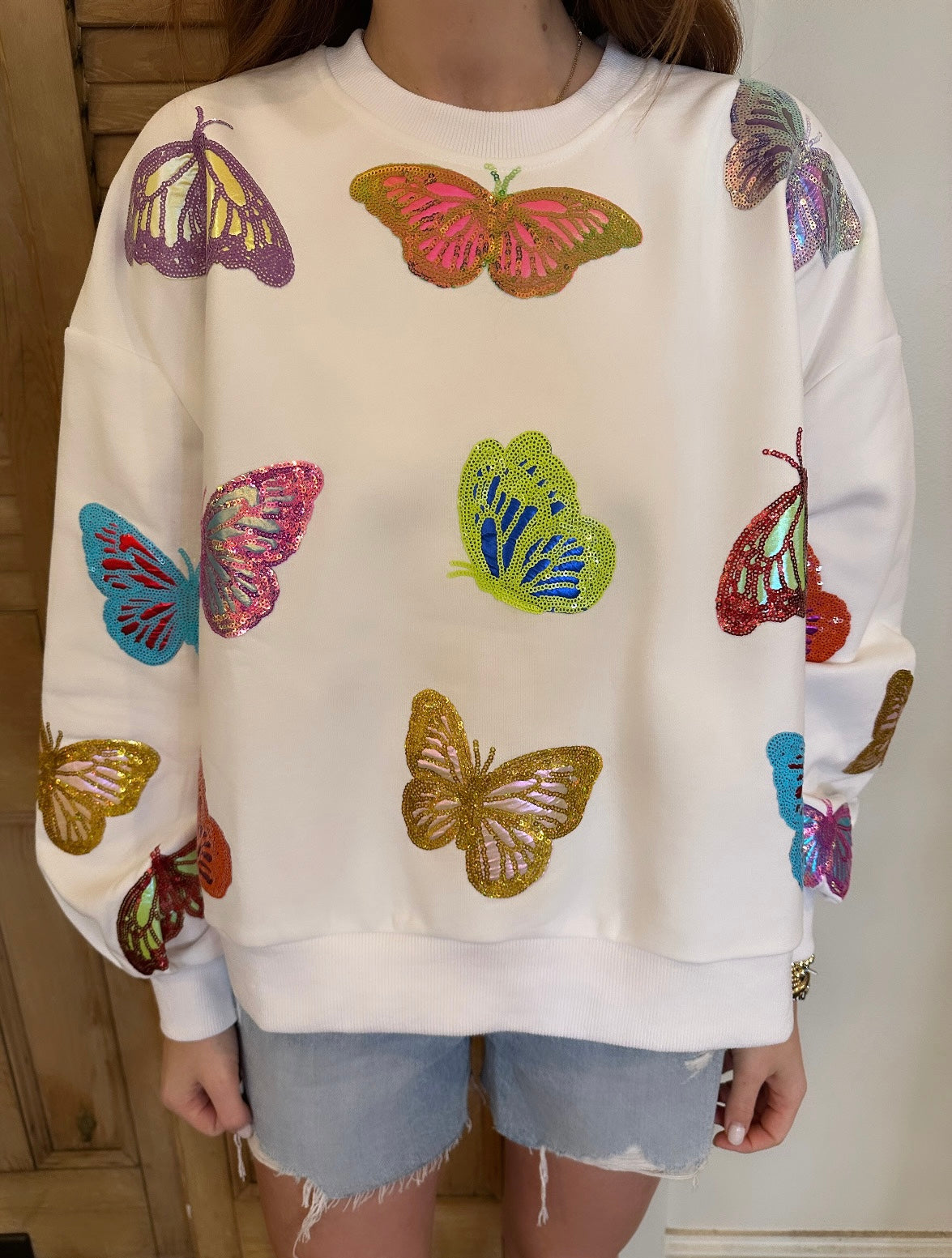 White Butterfly Sweatshirt