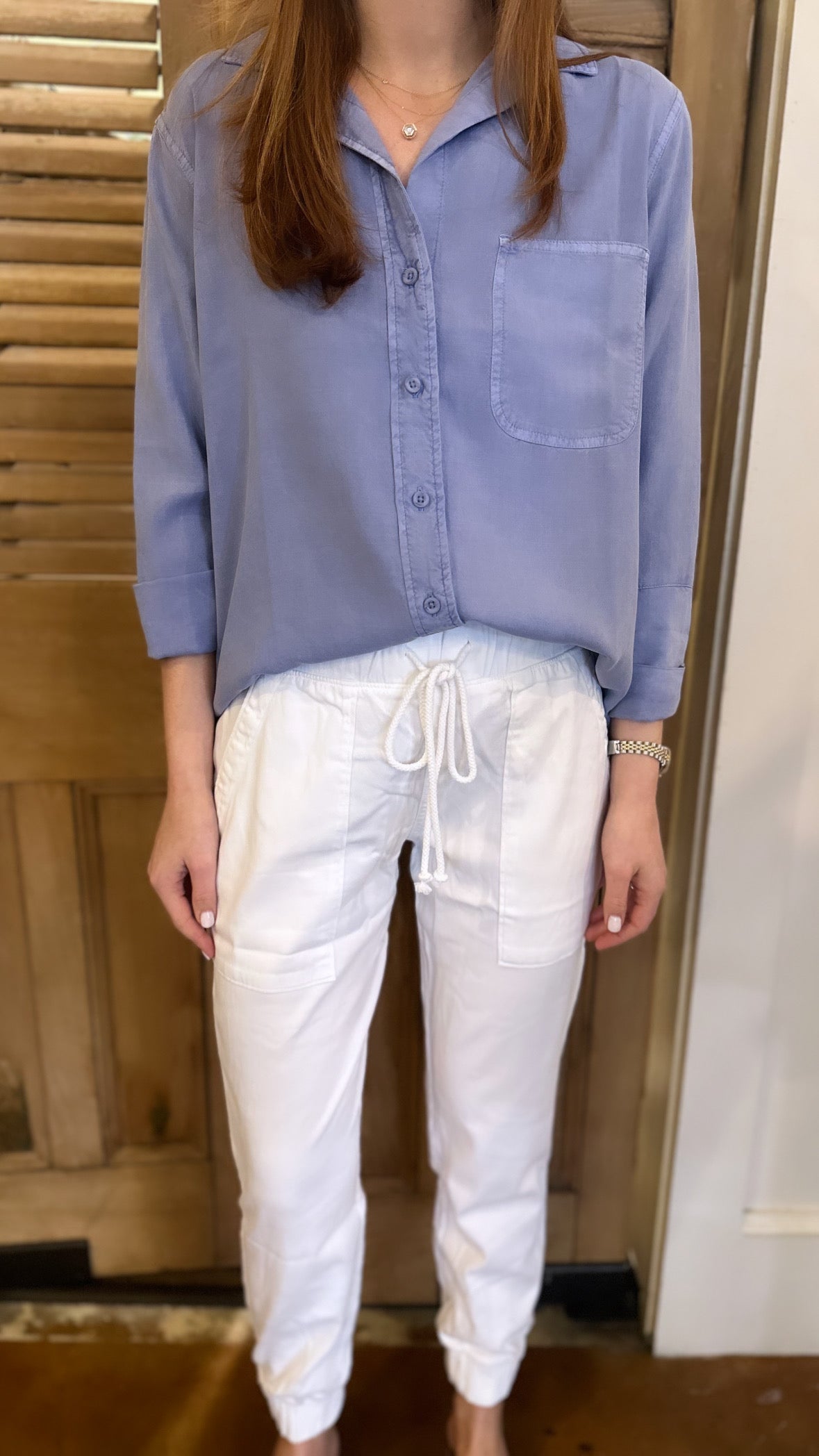 Shirt Tail Button Down Peri Blue