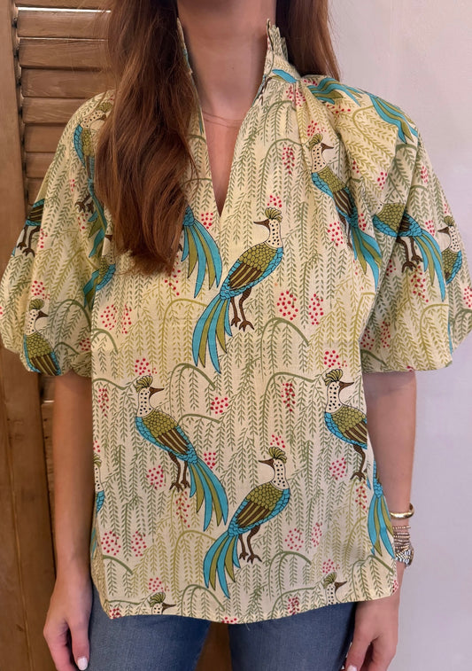 Matt Shirt Peacock Print