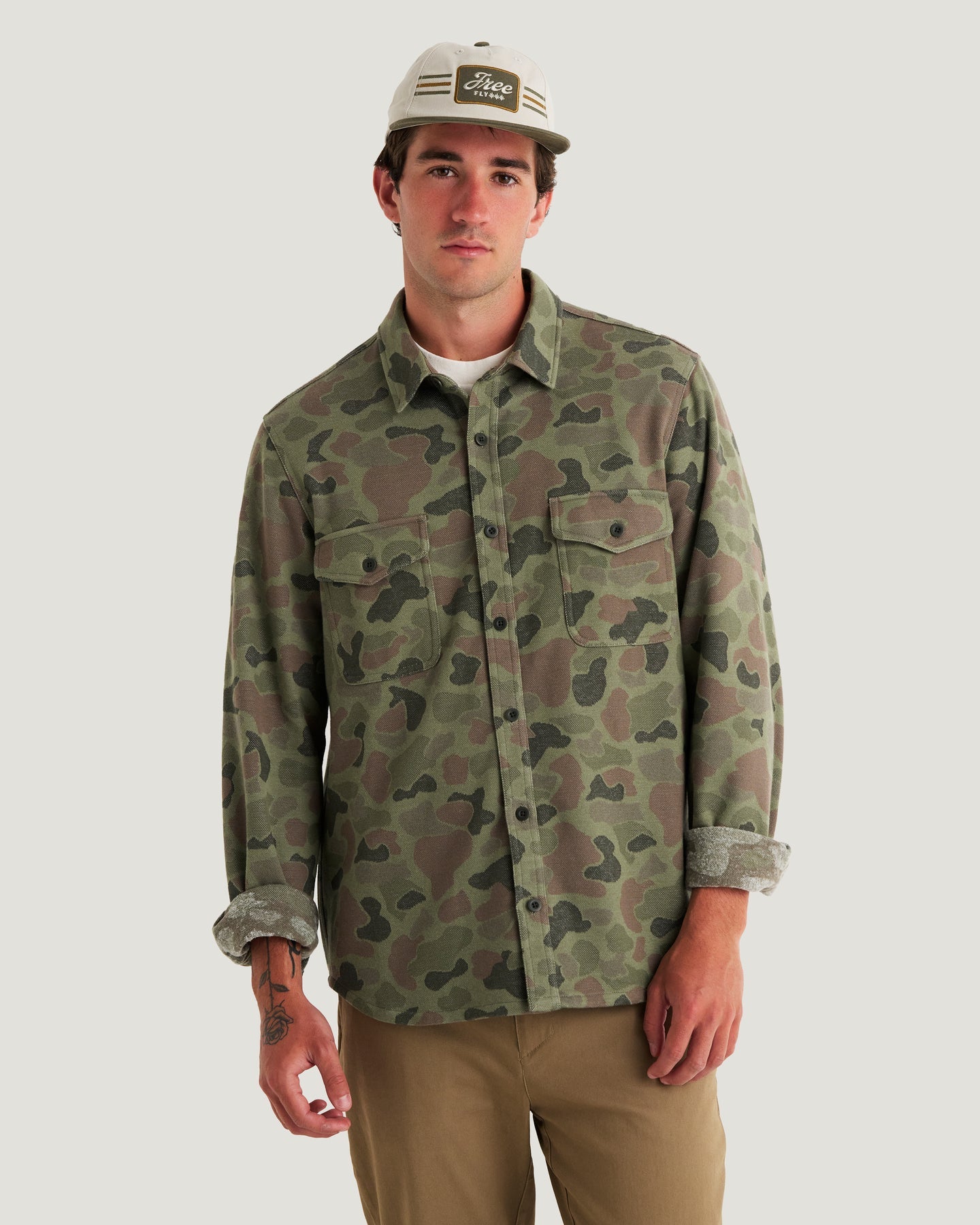 Men's Gallatin Overshirt Vintage Camo Oil Green