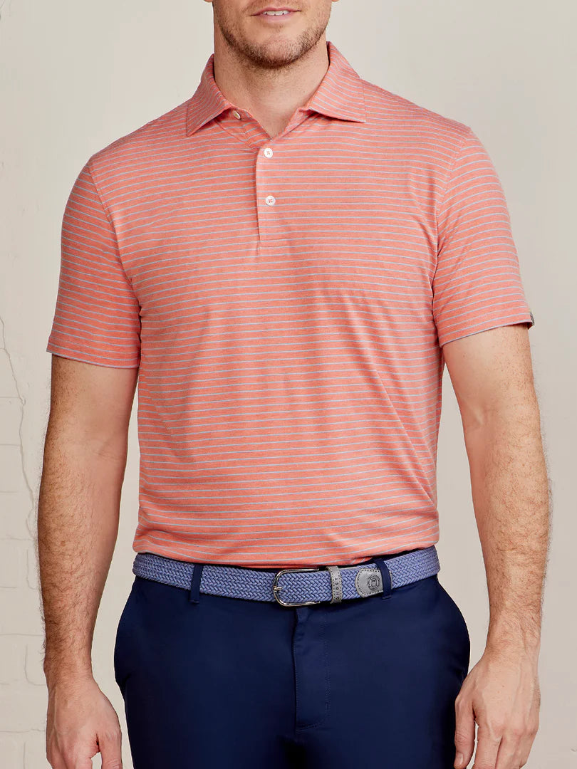 Cloud Polo Brookline Stripe Hibiscus Heather/ Tropical Blue