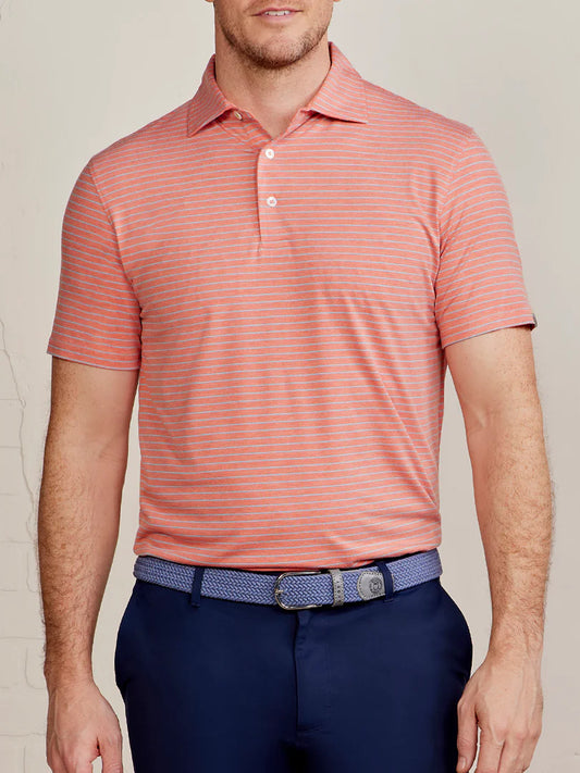 Cloud Polo Brookline Stripe Hibiscus Heather/ Tropical Blue