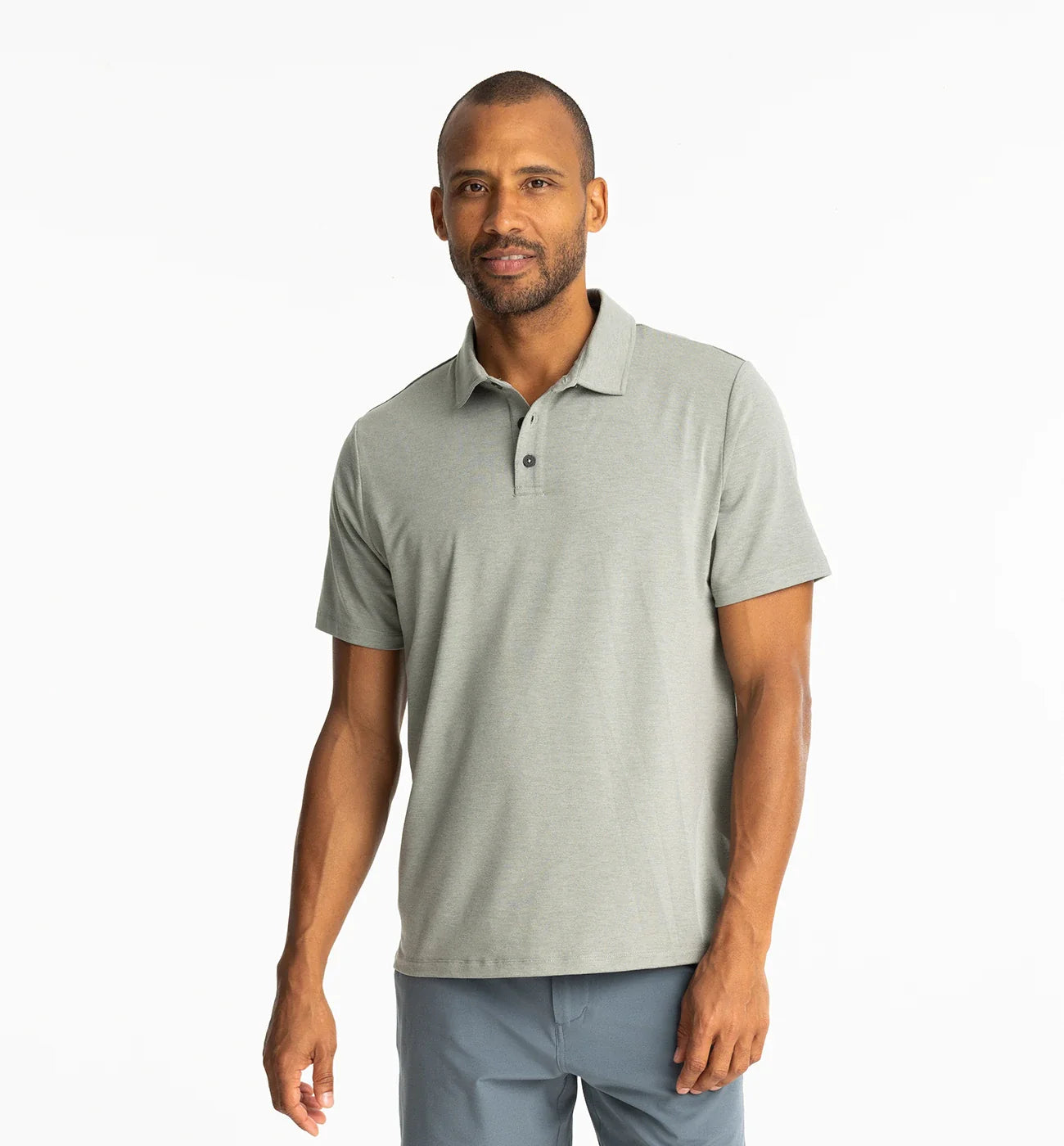 Men's Bamboo Flex Polo II Heather Agave Green