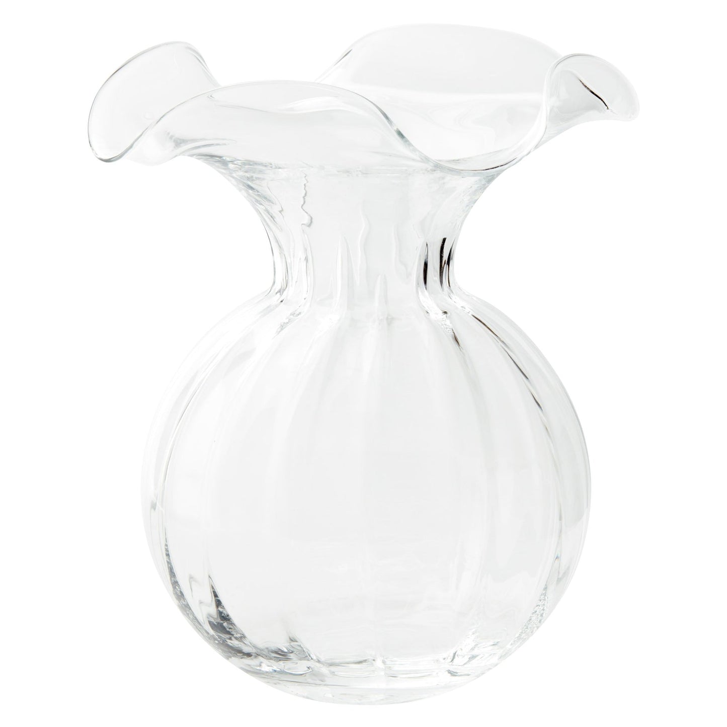 Hibiscus Clear Lg Fluted Vase