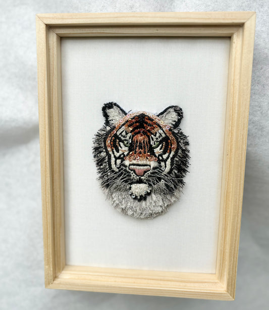 Tiger Face Beaded Art