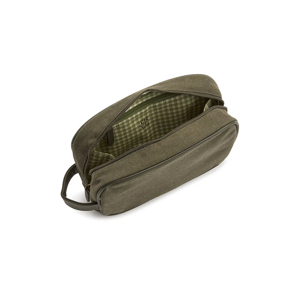 Men's Kit Case Toiletry Bag Coated Canvas Cactus