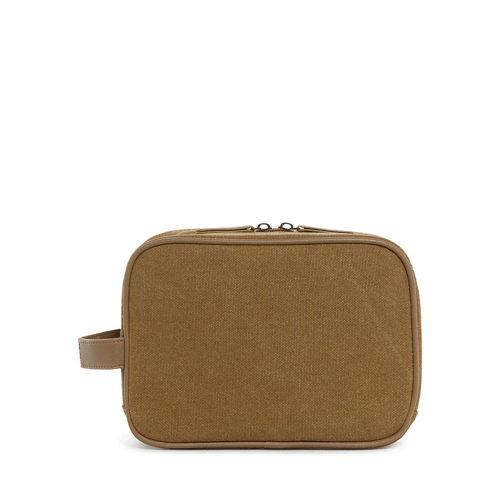 Men's Kit Case Toiletry Bag Coated Canvas Hay