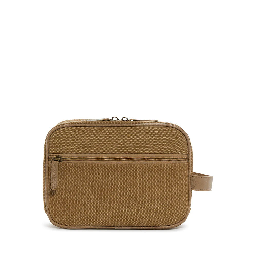 Men's Kit Case Toiletry Bag Coated Canvas Hay
