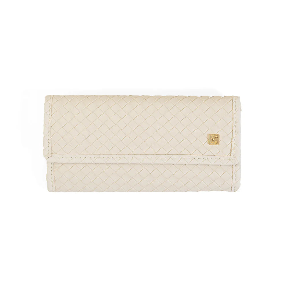 Luxe Jewelry Wallet Woven Sand