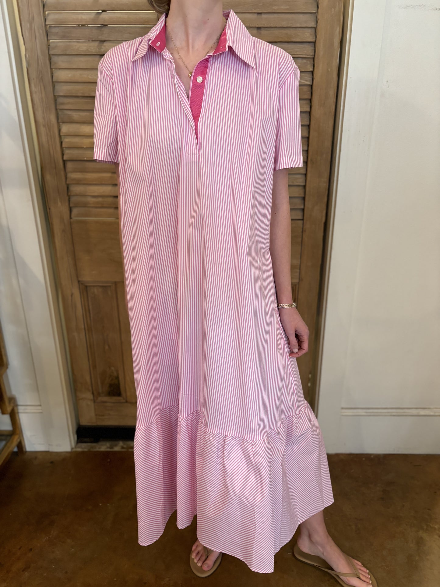 Maddie Dress Pink Stripe