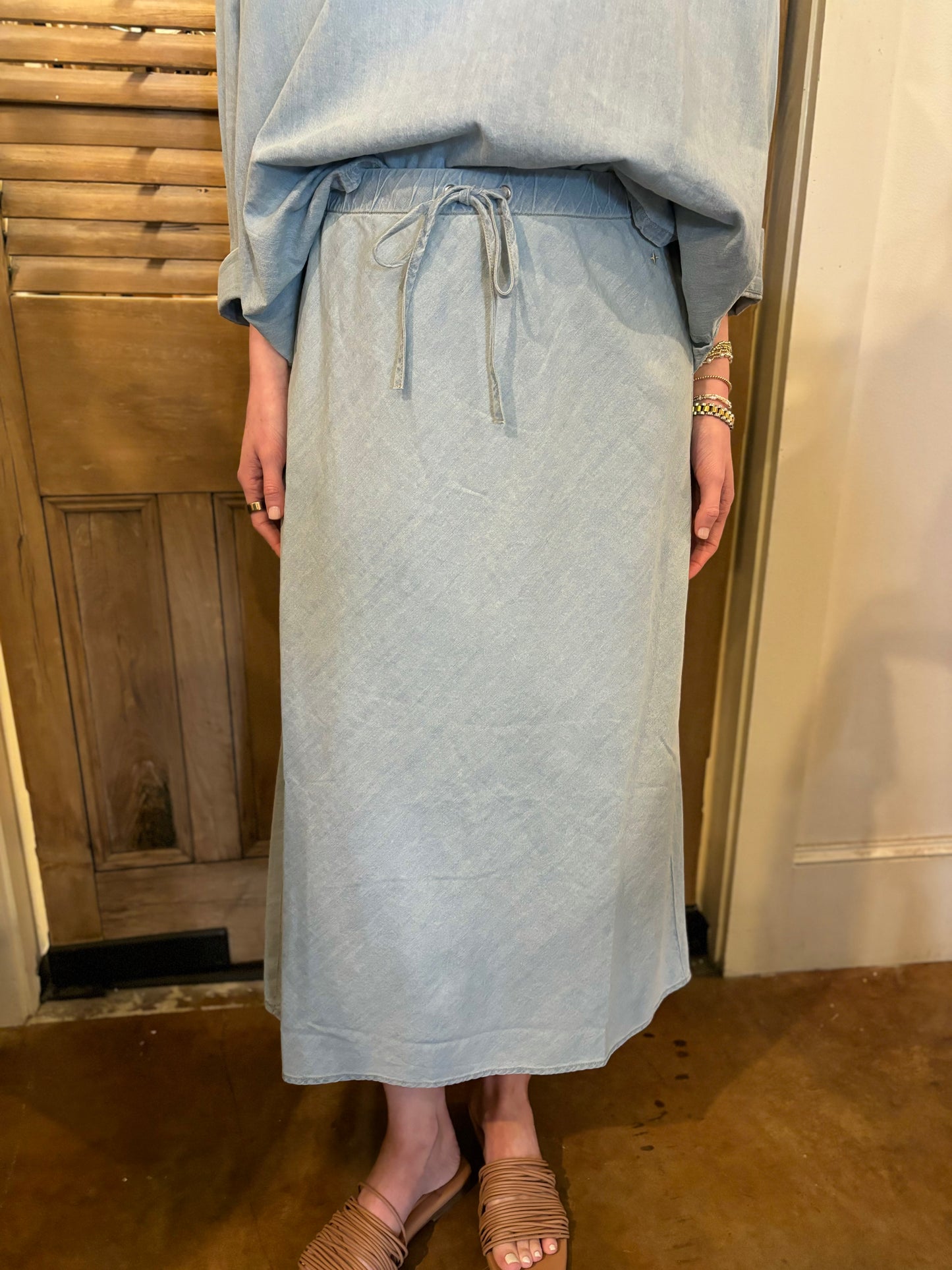 Aix Maxi Skirt Light Chambray