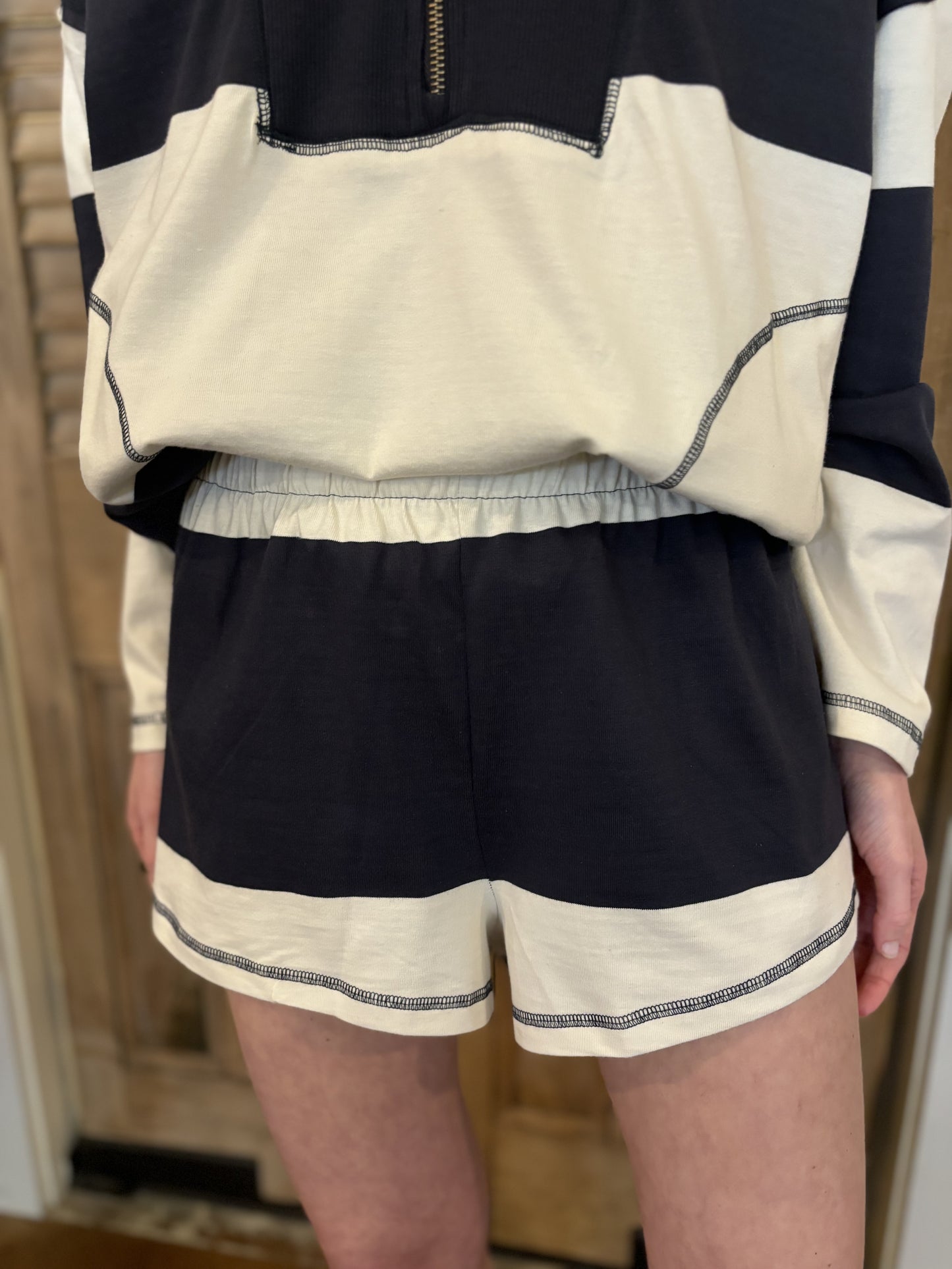 Cherly Stripe Heavy Jersey Pull On Short