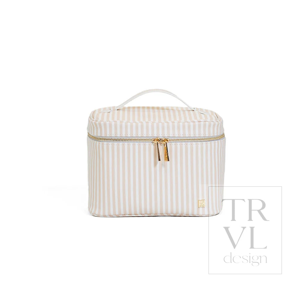 Luxe Vanity Train Case Pimlico Stripe Sand