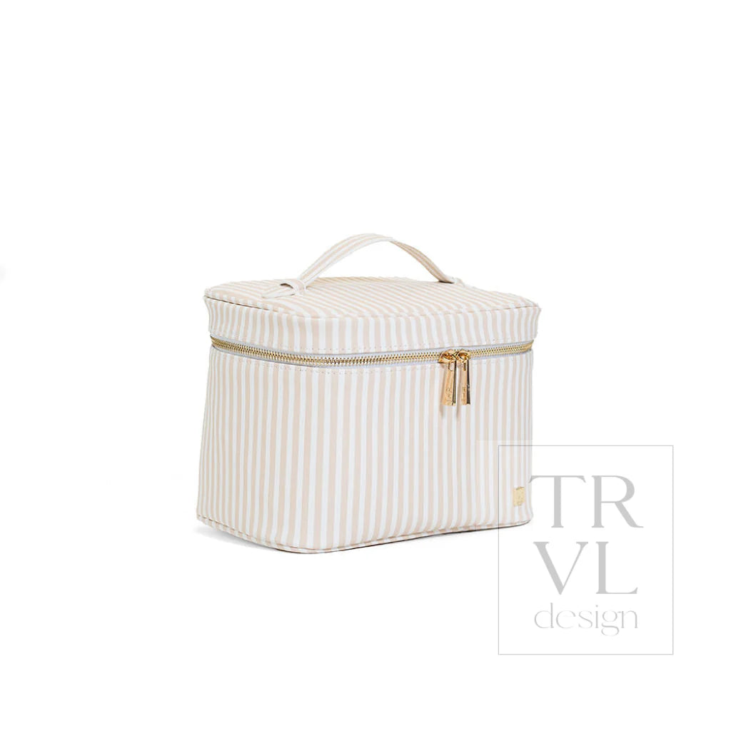 Luxe Vanity Train Case Pimlico Stripe Sand