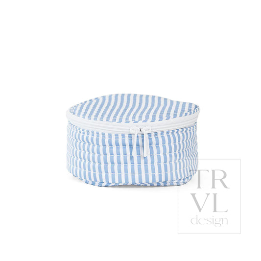 Quilted Jewelry Round Pimlico Stripe Chambray