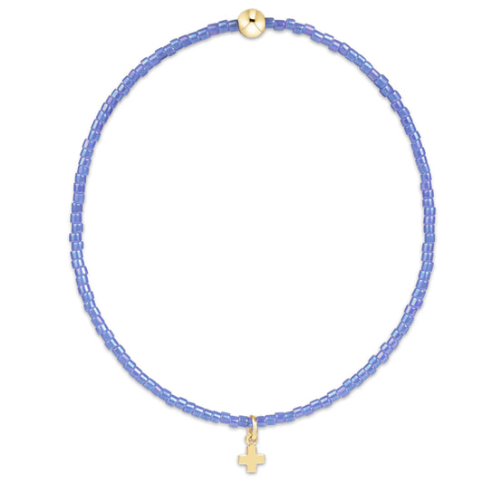 Hope Classic Bright Blue Bracelet Signature Cross Small Gold Charm