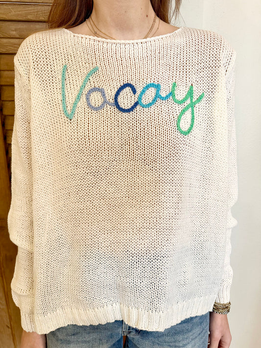 Vacay Crew Cotton Breaker White