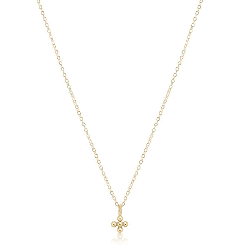 16" Necklace Classic Bead Small Sig Cross