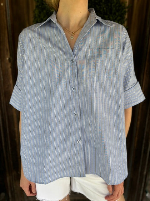 Abby Swing Top Blue & Navy Stripe