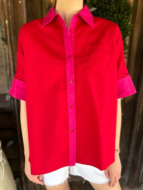 Abby Swing Top Red & Pink