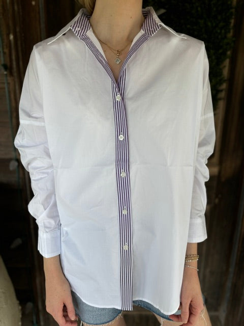 Katherine Top White & Purple