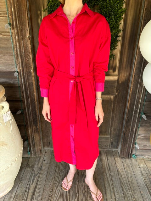 Dani Dress Red & Pink