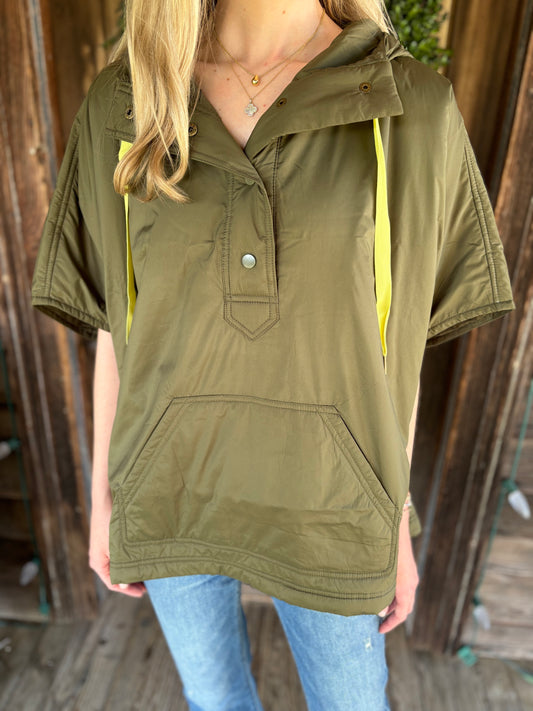 Hooded Poncho Evergreen