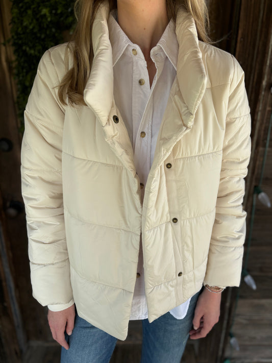 Knit Cuff Jacket Talc