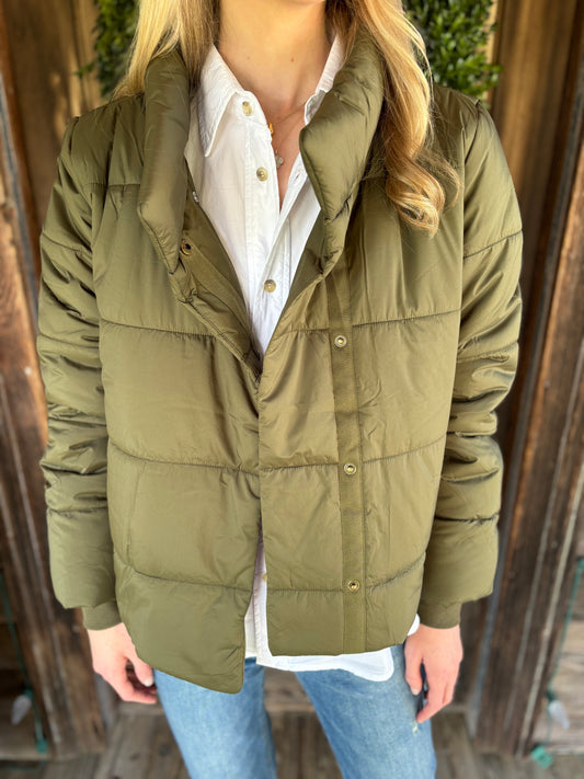 Knit Cuff Jacket Evergreen