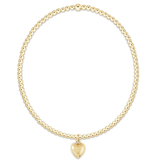 Egirl Classic Gold 2mm Bracelet Love Plush Small Gold Charm