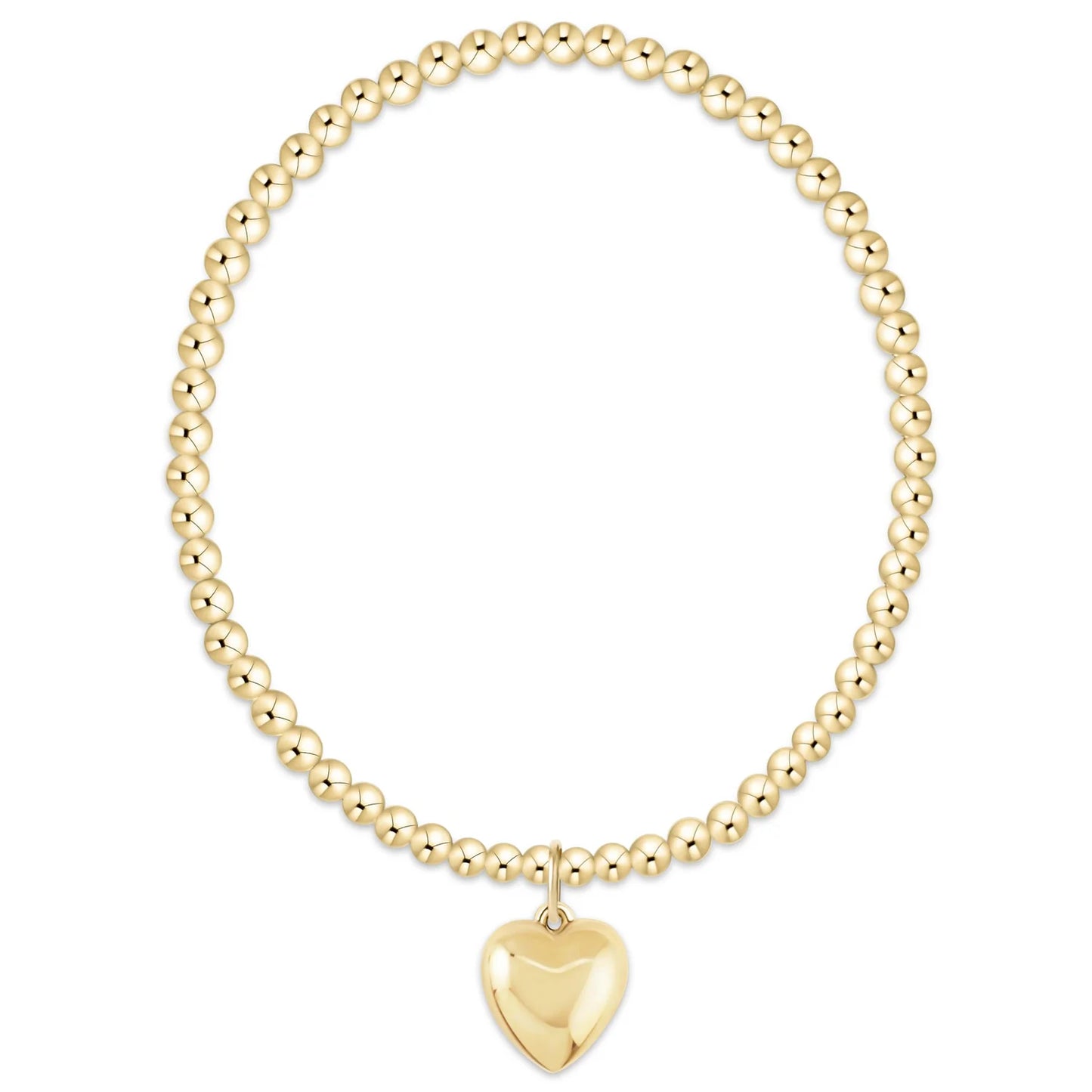 Classic Gold 3mm Bracelet Love Plush Gold Charm