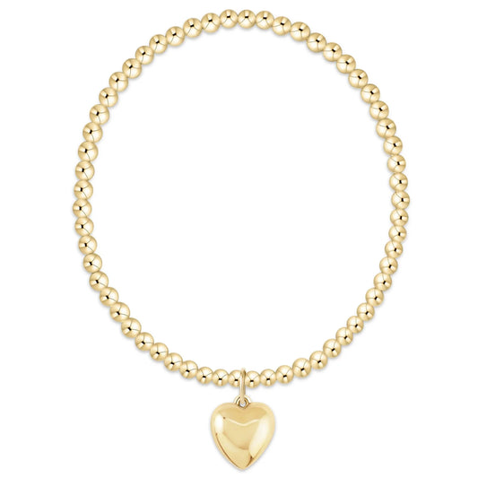 Classic Gold 3mm Bracelet Love Plush Gold Charm