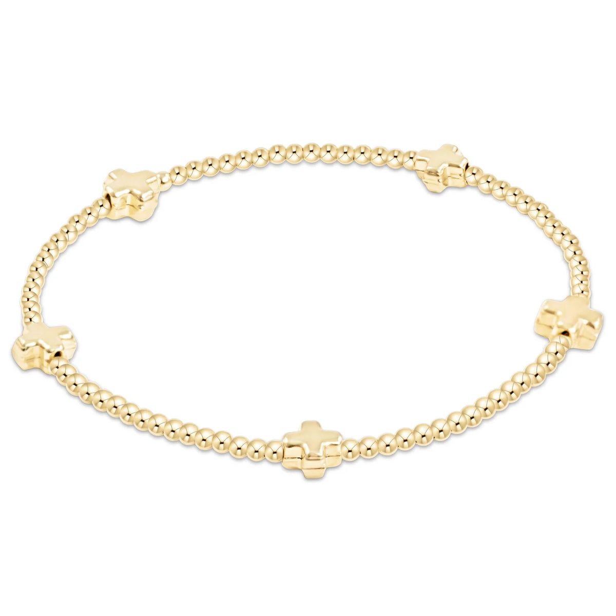 Signature Cross Small 2mm Gold Bracelet Gold