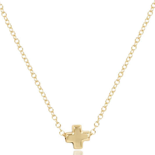 16" Necklace Gold Signature Cross Small Gold