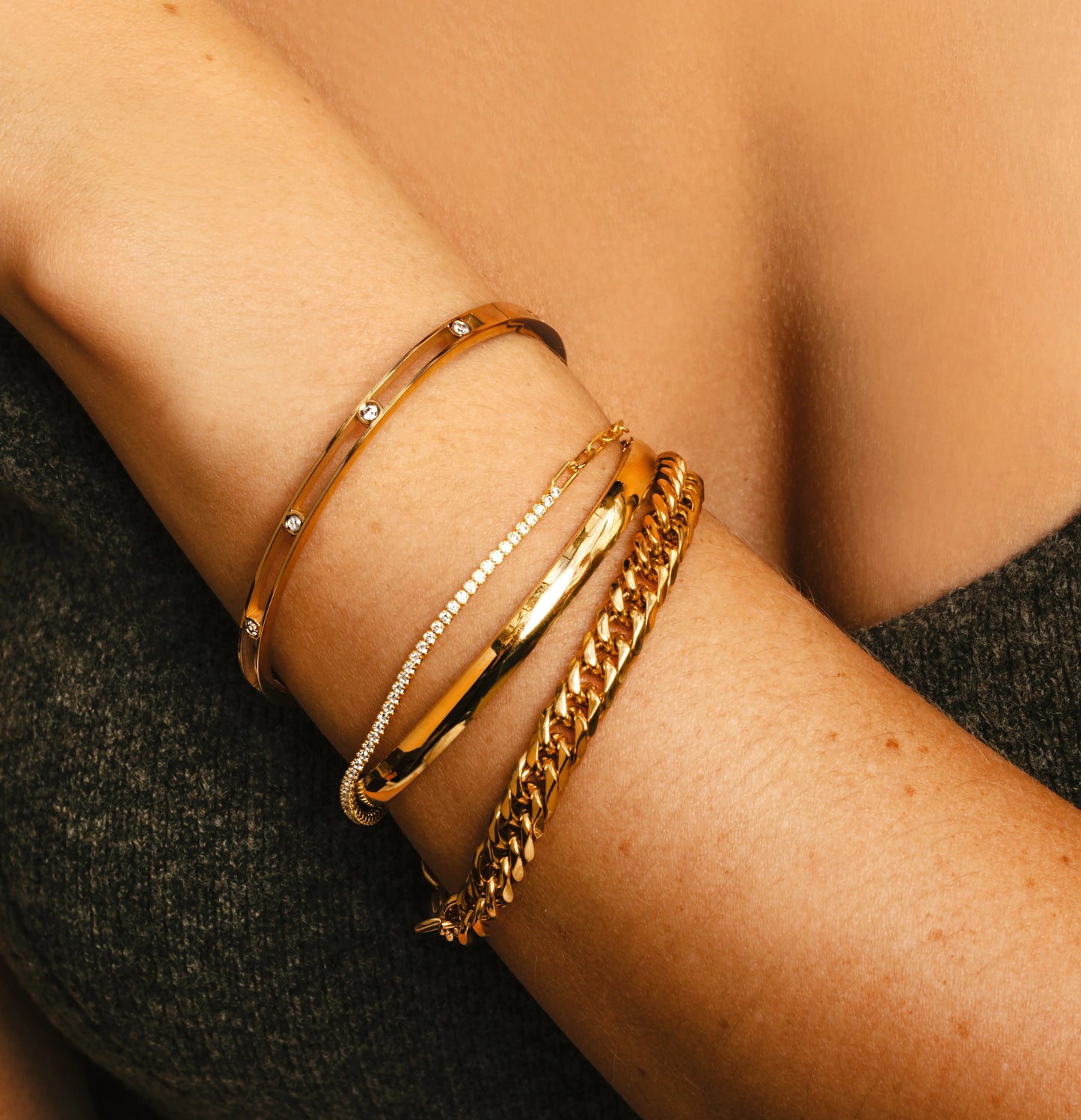 Chain Gold Bracelet Stack