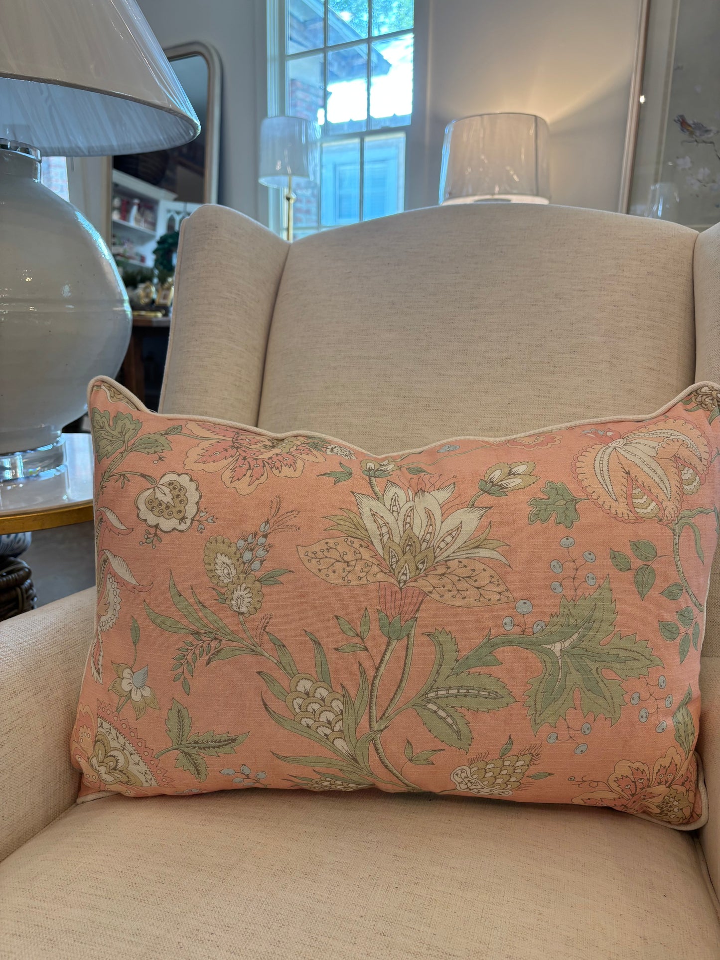 Pink Floral Lumbar 14x22