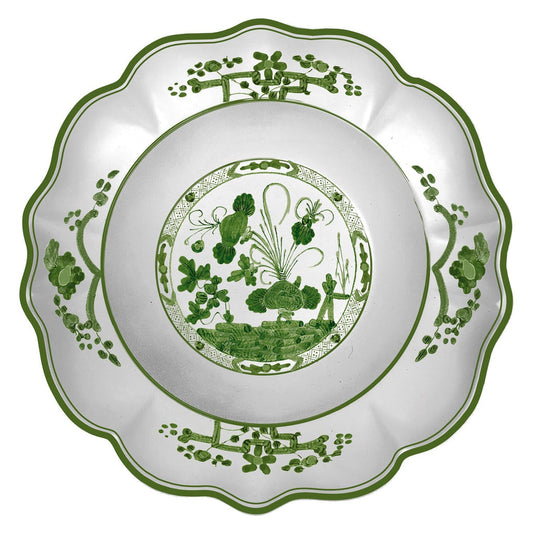 VIDA Faenza Bowl 13.5" x 3.25" Green & White