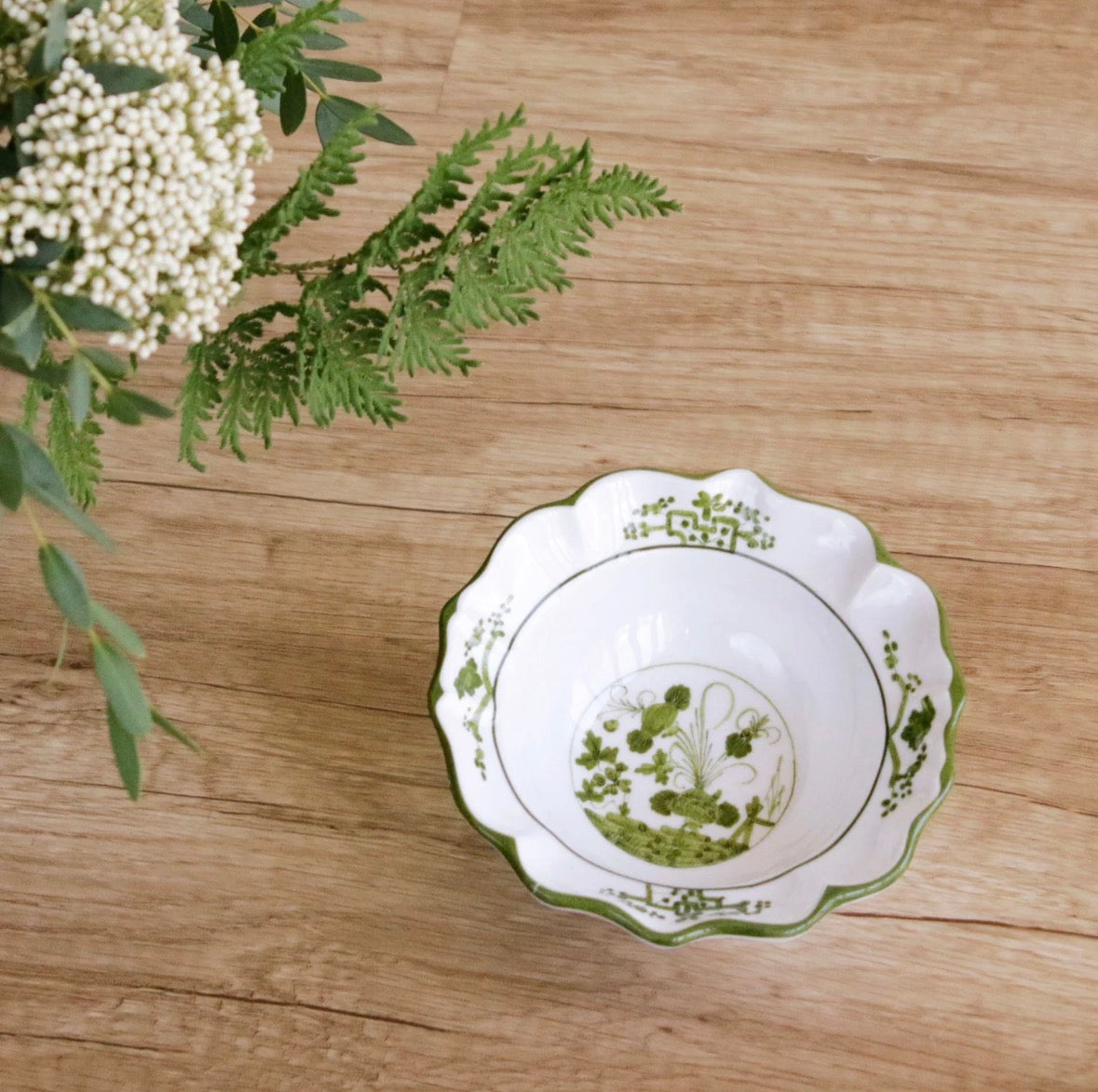 VIDA Faenza Mini Bowl Green & White