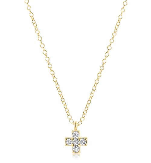 14kt Gold Diamond Cross Necklace