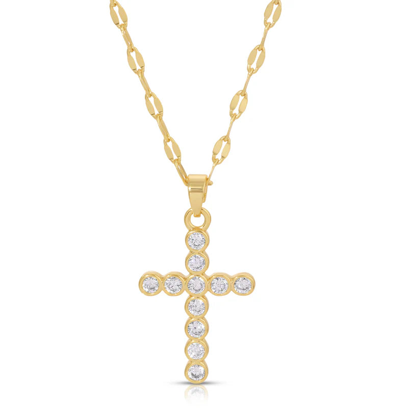 Francesca Cross Necklace White