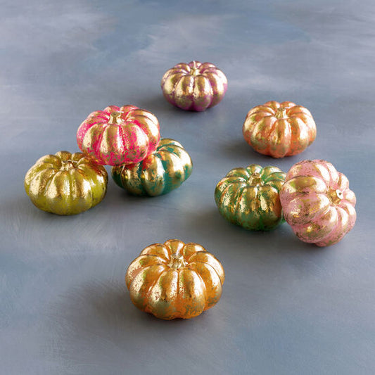 Rainbow Pumpkin Candle, 8 Asst 5"