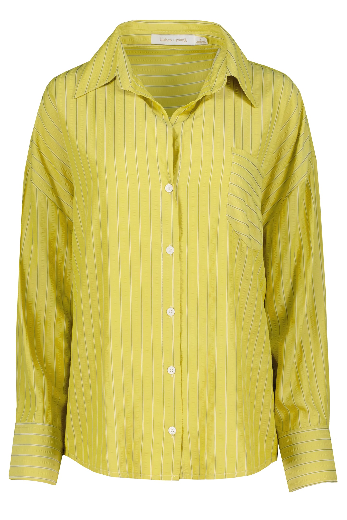 Palermo Button Up Shirt Citron Stripe