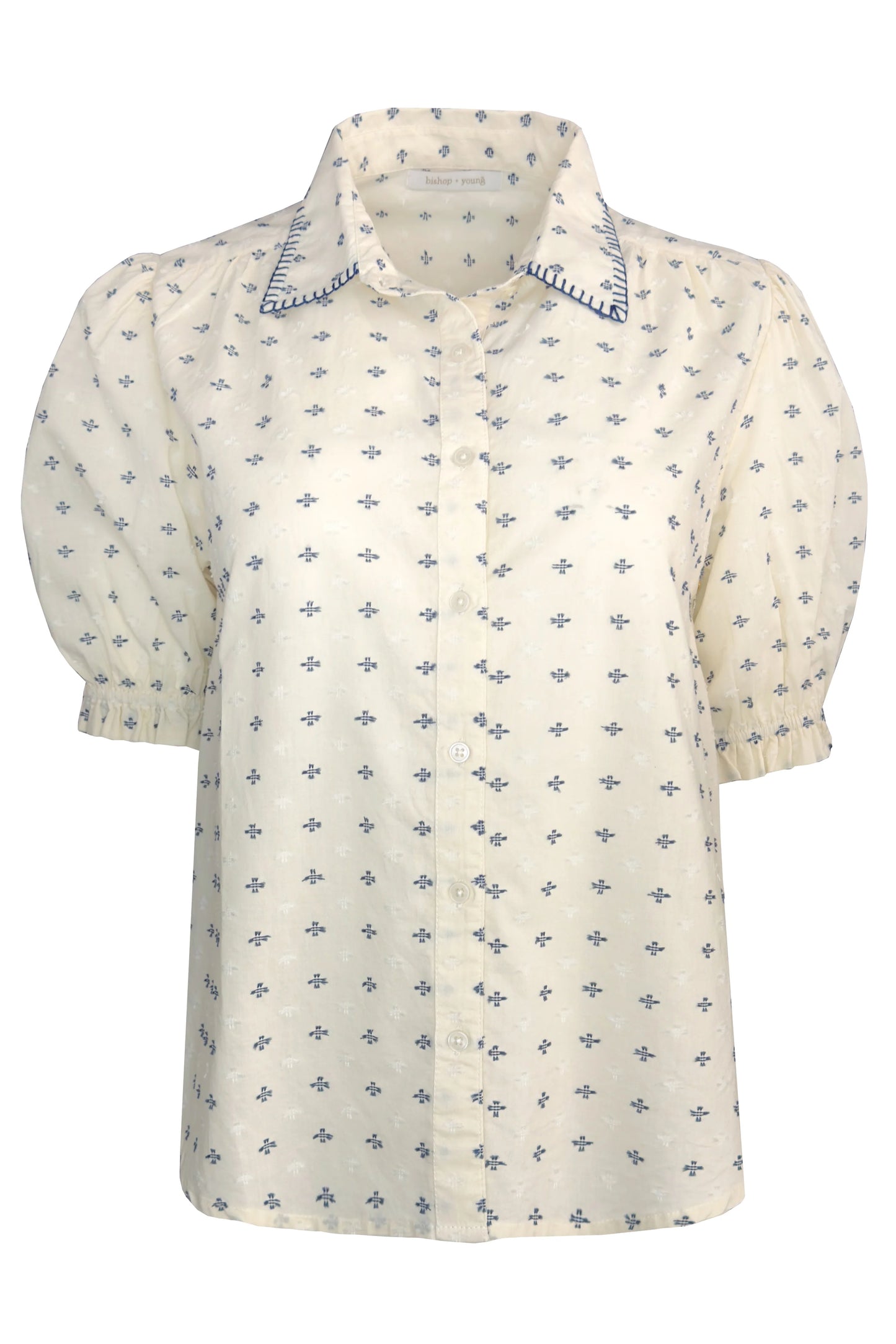 Lisbon Whipstitch Blouse Embroidered Sand